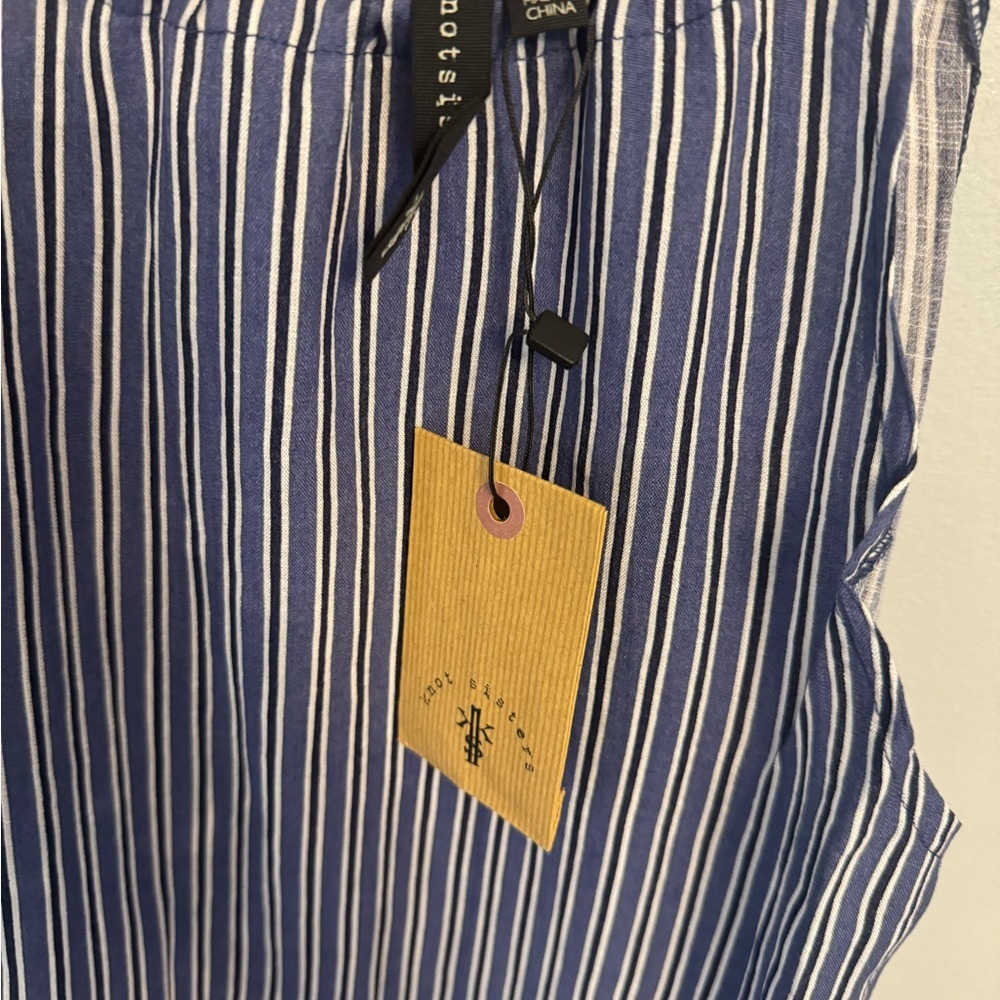 Knot Sisters Blue and White Striped Mini Dress M NWT - Picture 2 of 3